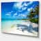 Designart - Tropical Beach with Palm Shadows - Large Seashore Canvas Print
